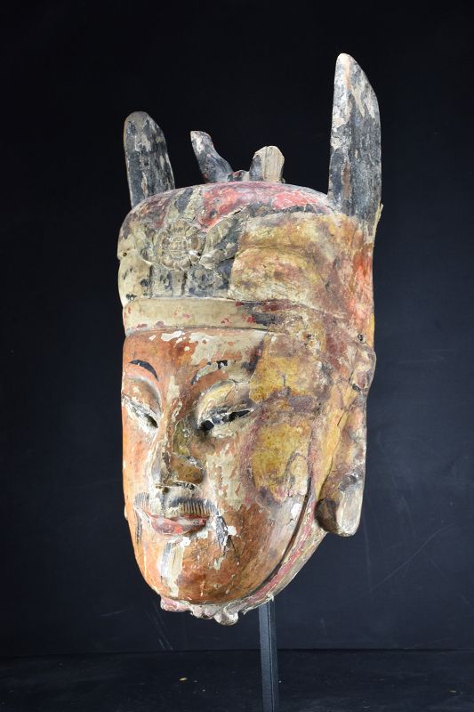 Important &quot;Nuo&quot; Mask of General Guanyu, China, Early 19th C.