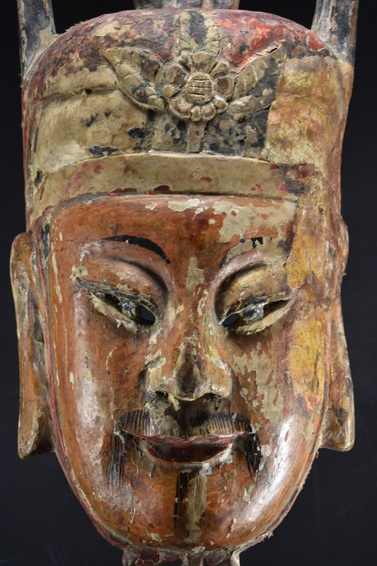 Important &quot;Nuo&quot; Mask of General Guanyu, China, Early 19th C.
