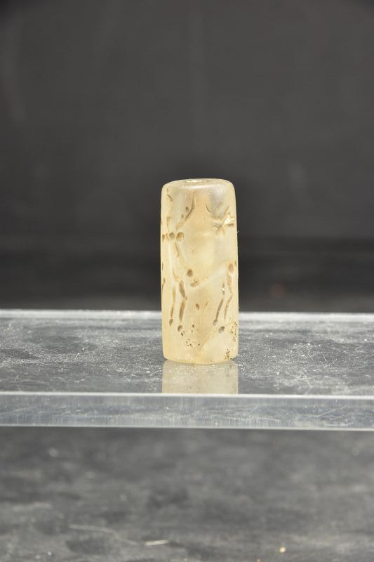Rock Crystal Cylinder Seal, Bactria, 2nd Century BC