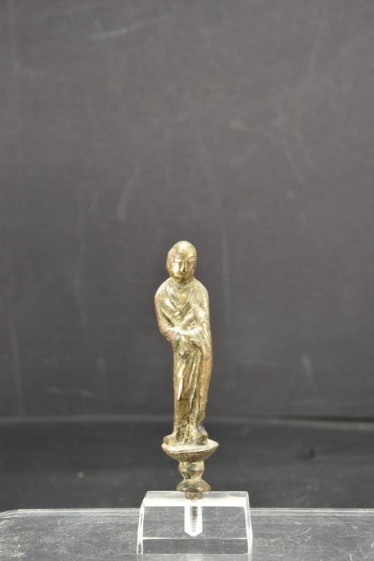 Gilt Bronze Miniature Statue of a Buddhist Monk, Tang Dyn.