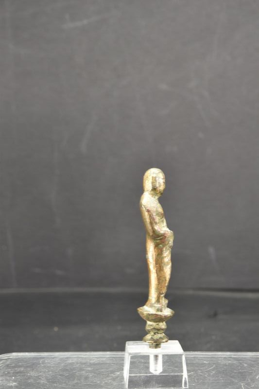 Gilt Bronze Miniature Statue of a Buddhist Monk, Tang Dyn.