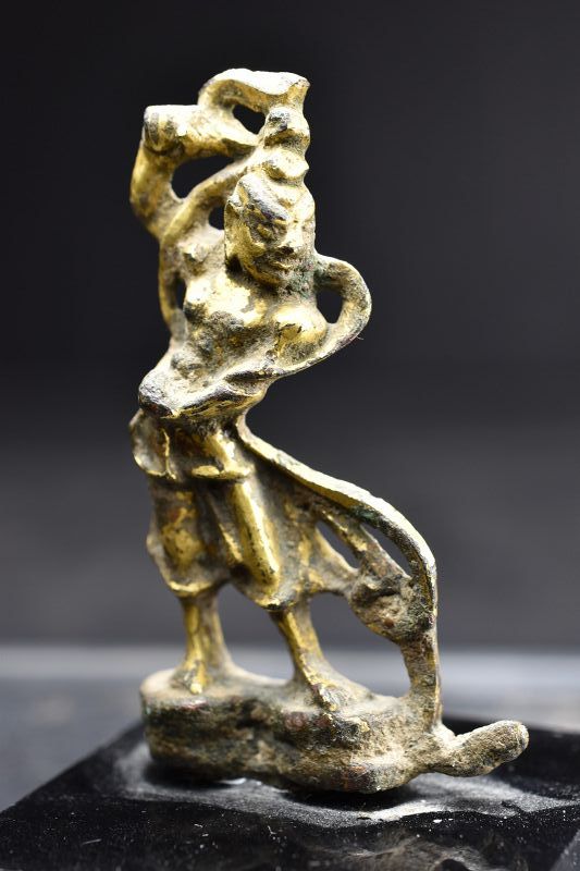 Miniature Gilt Bronze Statue of a Lokapala, China, Tang Dynasty