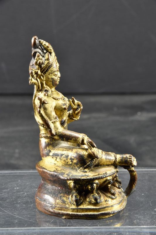 Important Gilt Bronze Statue of Green Tara, Nepal, Ca. 16th C.