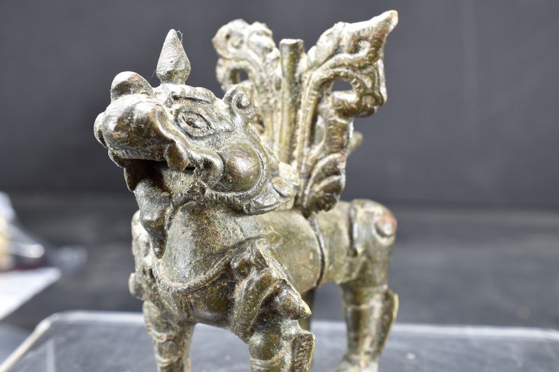 Bronze Statue of a Guardian Lion, Nepal, 18th Century