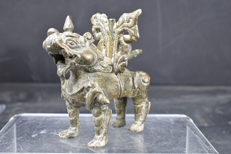 Bronze Statue of a Guardian Lion, Nepal, 18th Century