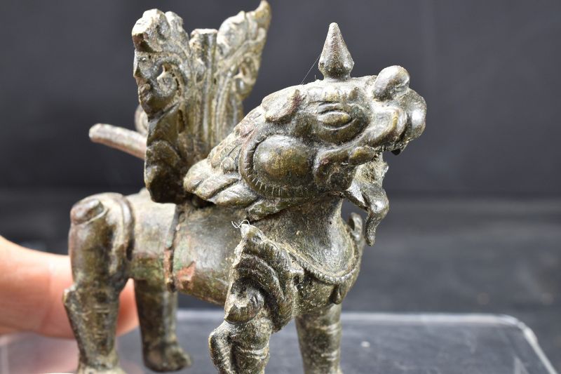 Bronze Statue of a Guardian Lion, Nepal, 18th Century