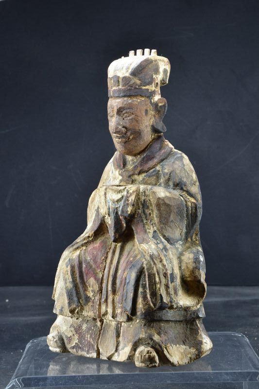 Taoist Statue of a Judge in Hell, China, Qing Dynasty