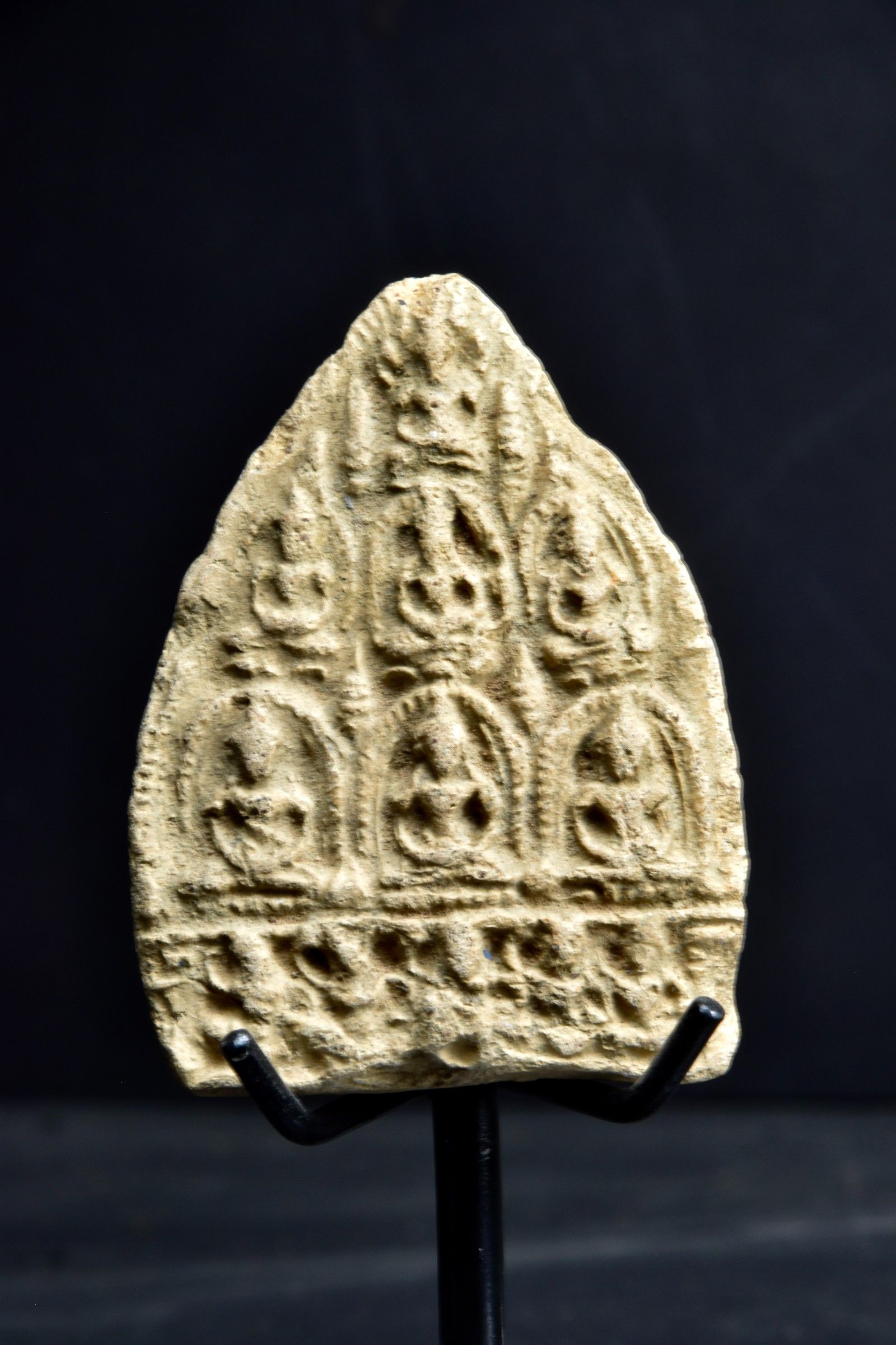 Ancient Buddhist Votive Plate, Thailand, Ca. 14th/15th C.