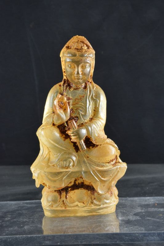Glass Statue of Kuan Yin, China, Qing Dynasty