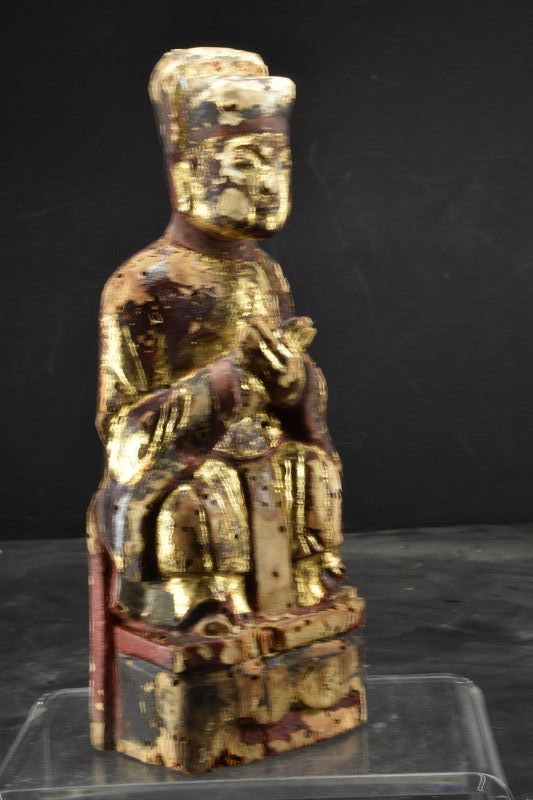 Wood Statue of a Taoist Deity, China, Qing Dynasty