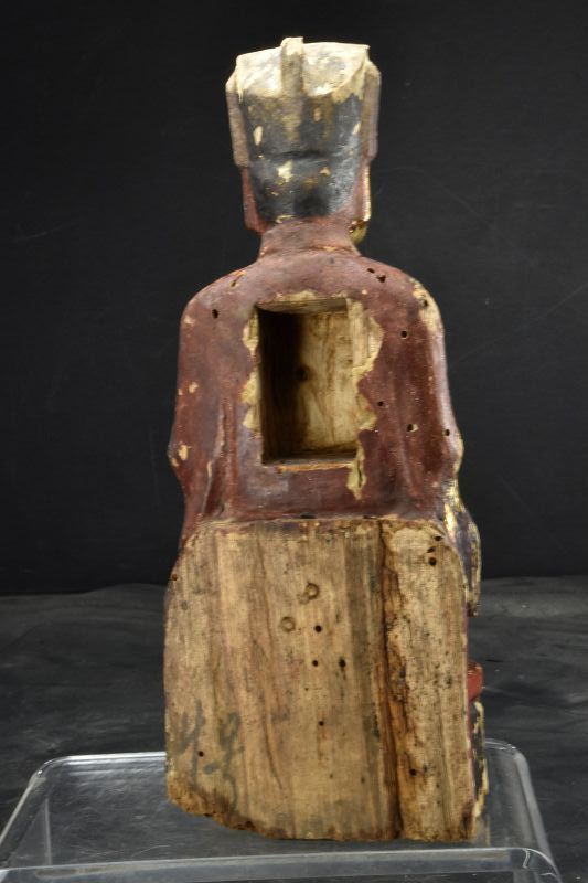 Wood Statue of a Taoist Deity, China, Qing Dynasty