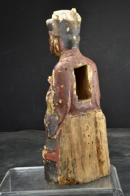 Wood Statue of a Taoist Deity, China, Qing Dynasty