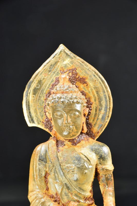 Glass Statue of Buddha, China, 19th C.