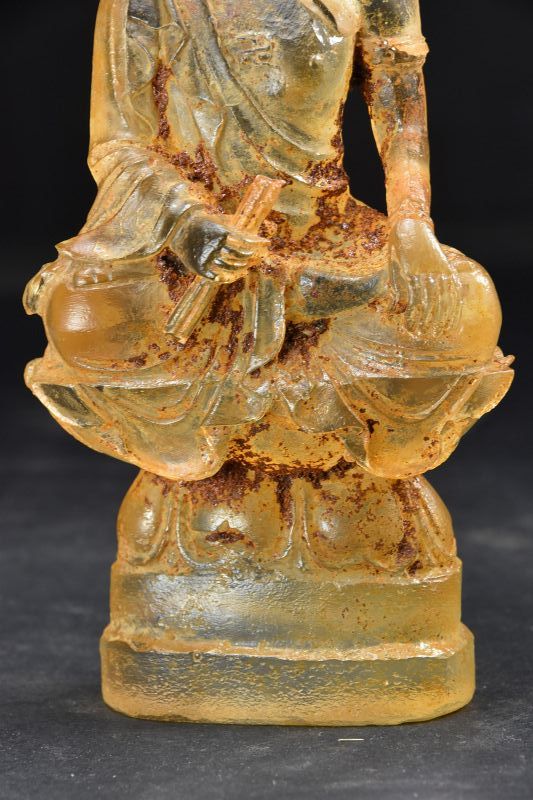 Glass Statue of Buddha, China, 19th C.