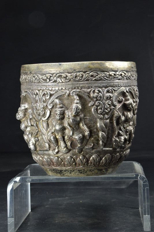Important Silver Bowl, Burma, Late 19th Century
