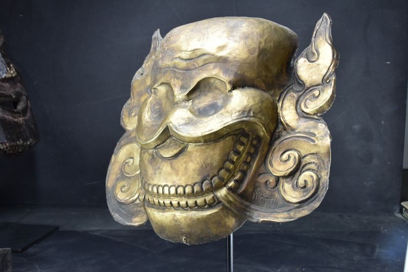 Gilt Copper Citipati Mask, Tibet, 19th Century