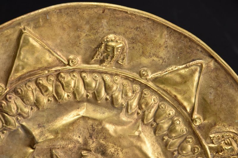 Rare Gilt Bronze Plate, Bactrian Civilisation, 4th C.