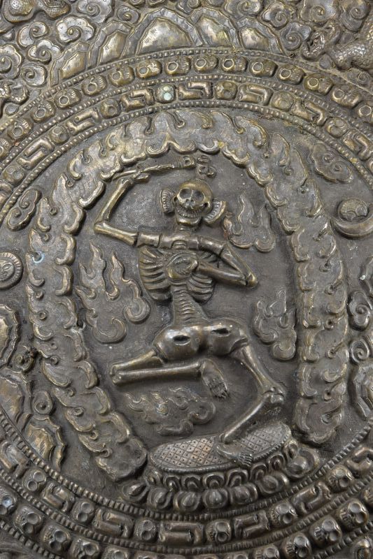 Important &amp; Rare Citipati Bronze Plate, Tibet, 19th/20th C.