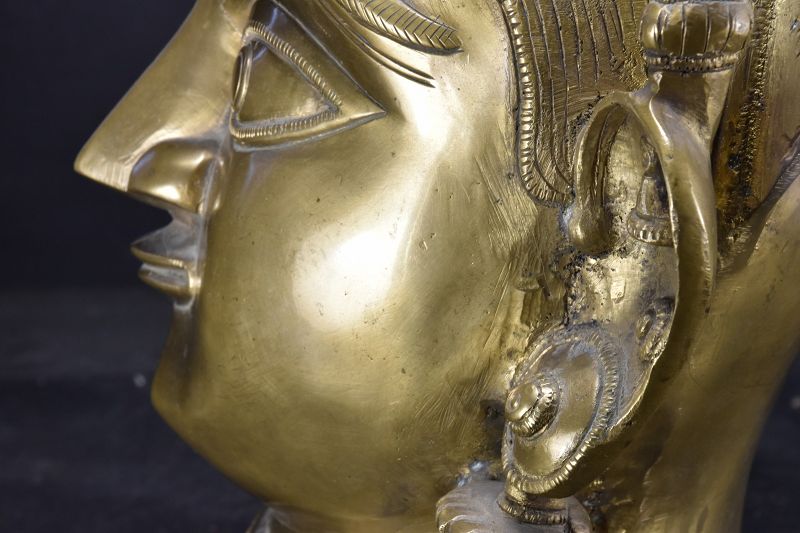 Large Bronze Bust of Parvati Mukhalinga