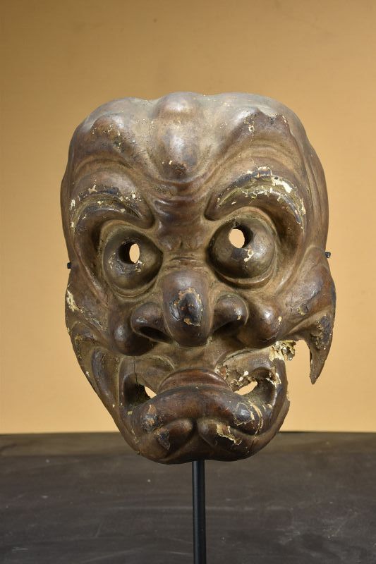Ancient Kyogen Theater Mask, Japan, Early Edo Period