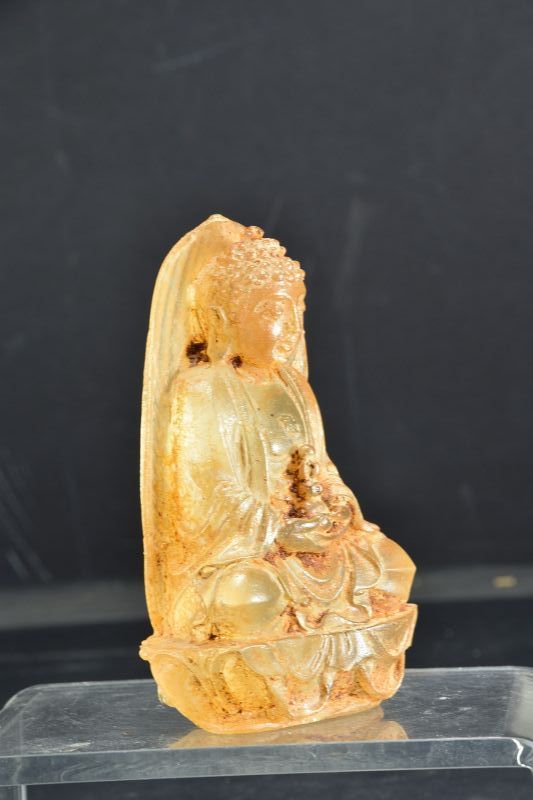 Glass Statue of Buddha, China, Qing Dynasty