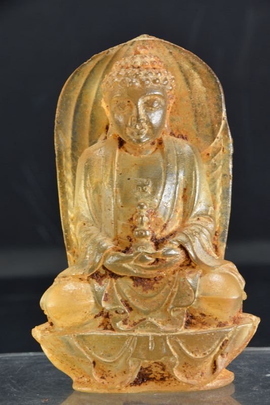 Glass Statue of Buddha, China, Qing Dynasty