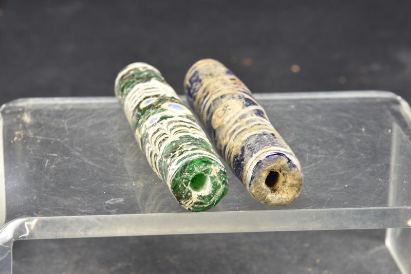 A Pair of Phoenician Mosaic Glass Beads