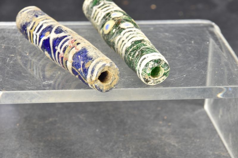 A Pair of Phoenician Mosaic Glass Beads