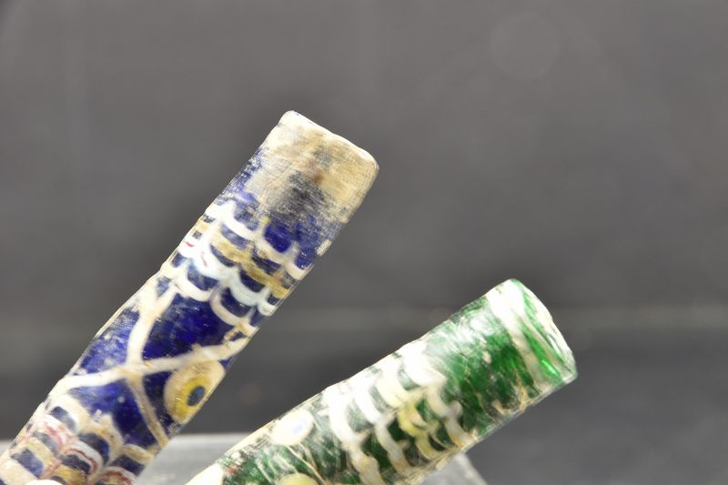 A Pair of Phoenician Mosaic Glass Beads