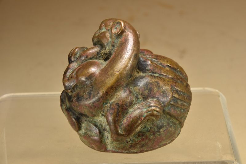 Important Bronze Mat Weight, China, Han Dynasty