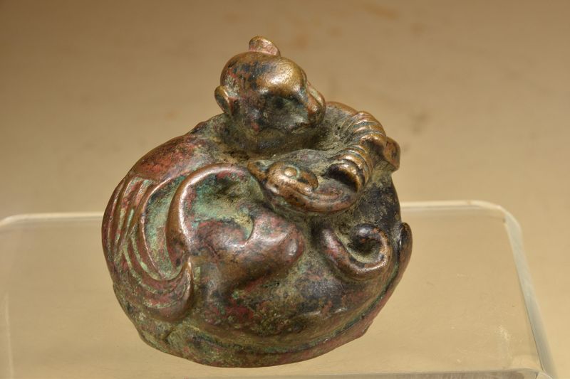 Important Bronze Mat Weight, China, Han Dynasty