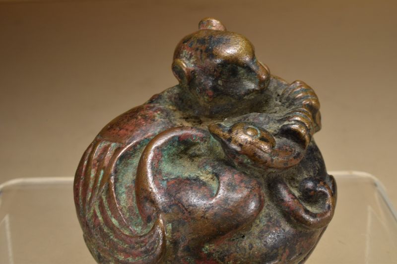 Important Bronze Mat Weight, China, Han Dynasty