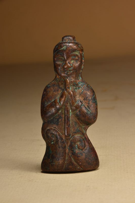 Miniature Bronze Statue of a Musician, China, Tang Dynasty