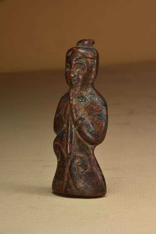 Miniature Bronze Statue of a Musician, China, Tang Dynasty