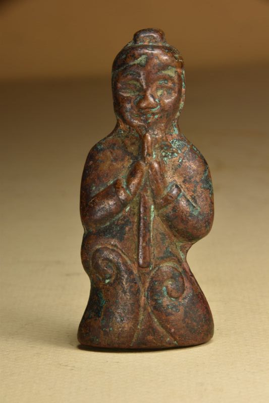 Miniature Bronze Statue of a Musician, China, Tang Dynasty