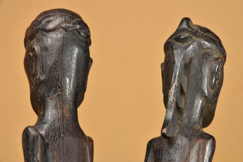 A Rare Pair of Dayak Amulets