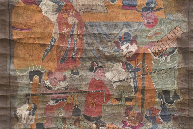 Rare Taoist Painting Depicting Hell, China, Yao Ethnic Group