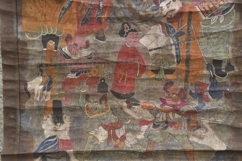 Rare Taoist Painting Depicting Hell, China, Yao Ethnic Group