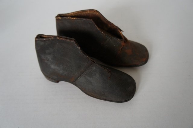 Early antique pair of hand made shoes 1830