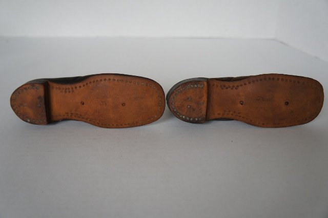 Early antique pair of hand made shoes 1830