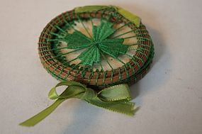 Sweet grass needle case good luck 4 leaf clover