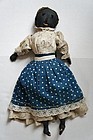 Antique black cloth doll shoe button eyes circa 1880