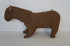 Antique wool fabric primitive toy horse hand sewn 1870