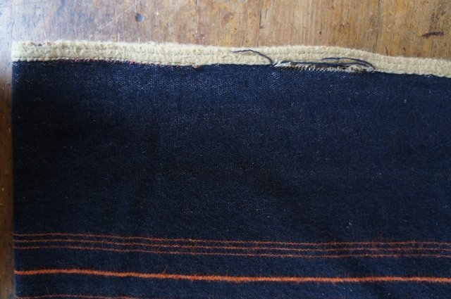 Antique homespun black and bittersweet wool blanket 1890