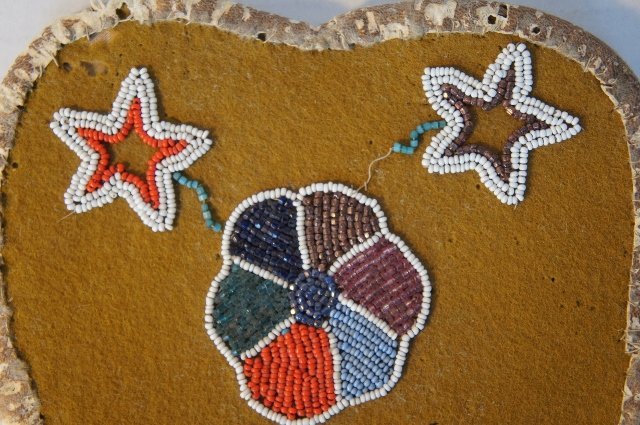 Folk art Native American love token Valentine stars hearts and flower