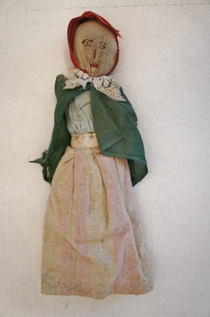 Antique stump Prairie doll homemade down on the farm 19th C.