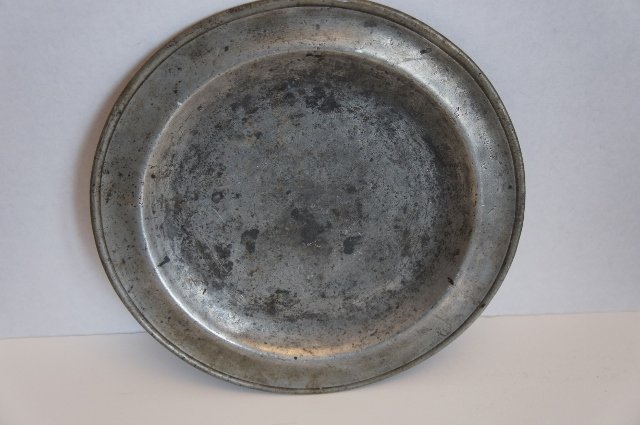 Pair of 8 1/4&quot; antique pewter places out of a NH house  1820