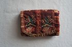 1830-40's antique brown calico sewing roll hand sewn
