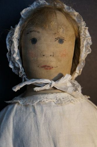 Afternoon tea for blue eyed beauty, 26" tall all hand sewn antique