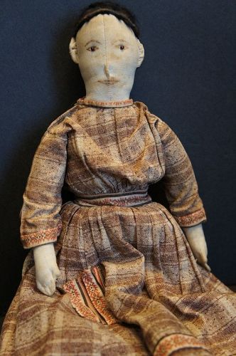 Very fine hand sewn 1880 doll great clothes amazing hair 16"